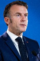 President Of France At A Press Conference After The European Council Summit