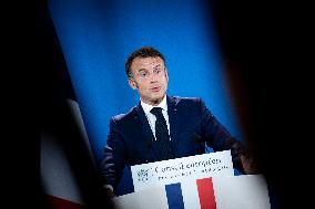 President Of France At A Press Conference After The European Council Summit