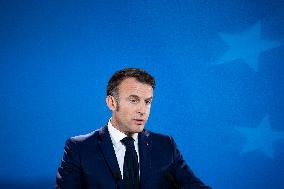 President Of France At A Press Conference After The European Council Summit