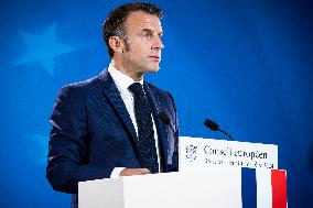 President Of France At A Press Conference After The European Council Summit