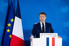 President Of France At A Press Conference After The European Council Summit