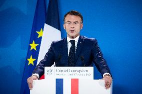 President Of France At A Press Conference After The European Council Summit