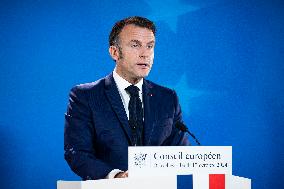 President Of France At A Press Conference After The European Council Summit