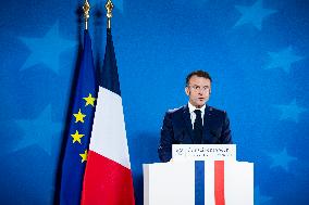 President Of France At A Press Conference After The European Council Summit