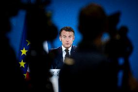 President Of France At A Press Conference After The European Council Summit