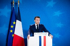 President Of France At A Press Conference After The European Council Summit