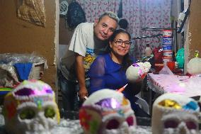 Day Of The Dead Sugar Skulls Production - Mexico