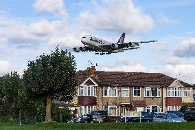 Singapore Airlines Airbus A380 Landing