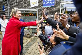 Queen Máxima visits Stronger Together against Poverty Haarlemmermeer, Hoofddorp, The Netherlands