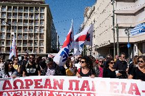 24h Teachers Strike In Athens