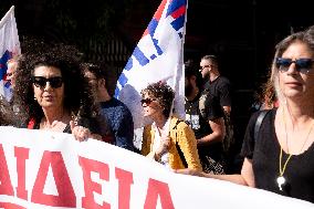 24h Teachers Strike In Athens