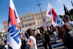 24h Teachers Strike In Athens