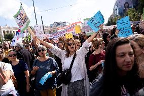 24h Teachers Strike In Athens