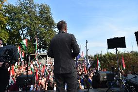 Memorial And Speech By Peter Magyar And The Tisza Party On The Anniversary Of The The 1956 Hungarian Revolution.