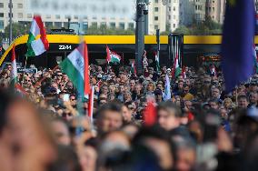 Memorial And Speech By Peter Magyar And The Tisza Party On The Anniversary Of The The 1956 Hungarian Revolution.