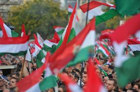 Memorial And Speech By Peter Magyar And The Tisza Party On The Anniversary Of The The 1956 Hungarian Revolution.