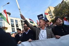 Memorial And Speech By Peter Magyar And The Tisza Party On The Anniversary Of The The 1956 Hungarian Revolution.