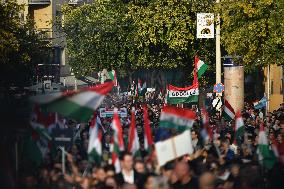 Memorial And Speech By Peter Magyar And The Tisza Party On The Anniversary Of The The 1956 Hungarian Revolution.