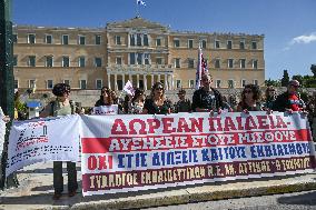 Greek Teachers Protest For Better Pay In Athens