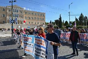 Greek Teachers Protest For Better Pay In Athens