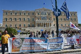 Greek Teachers Protest For Better Pay In Athens