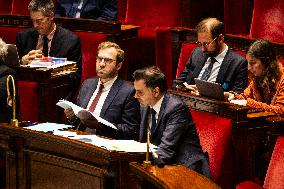 Start Of Examination Of The New Finance Bill At The National Assembly, In Paris