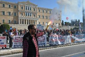 Greek Teachers Protest For Better Pay In Athens