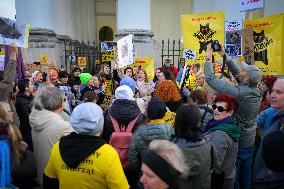 Rally Against Cat Shelter Conditions In Warsaw