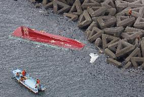 Fishing vessel capsizes off central Japan