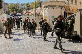 Settlers Storm The Old City Of Hebron - West Bank