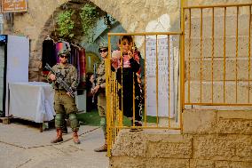 Settlers Storm The Old City Of Hebron - West Bank