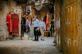 Settlers Storm The Old City Of Hebron - West Bank