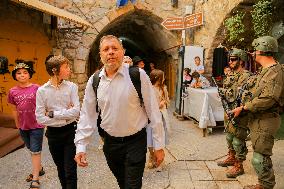 Settlers Storm The Old City Of Hebron - West Bank