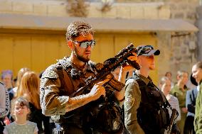 Settlers Storm The Old City Of Hebron - West Bank