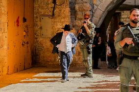 Settlers Storm The Old City Of Hebron - West Bank