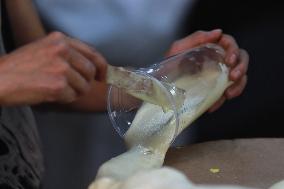 Production Of The Cardboard Floats For Day Of The Dead Parade