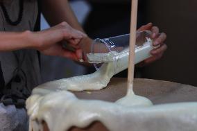 Production Of The Cardboard Floats For Day Of The Dead Parade