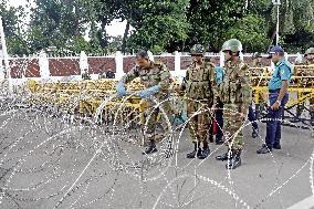 Soldiers In Front Of President's House As Protesters Stage A Demonstration - Dhaka