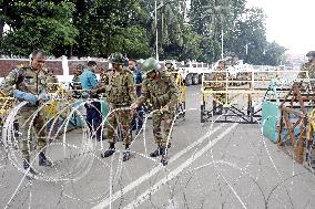 Soldiers In Front Of President's House As Protesters Stage A Demonstration - Dhaka