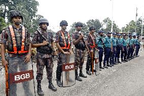 Soldiers In Front Of President's House As Protesters Stage A Demonstration - Dhaka