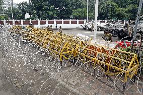 Soldiers In Front Of President's House As Protesters Stage A Demonstration - Dhaka