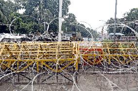 Soldiers In Front Of President's House As Protesters Stage A Demonstration - Dhaka