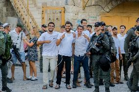 Settlers Storm the Old City of Hebron - West Bank