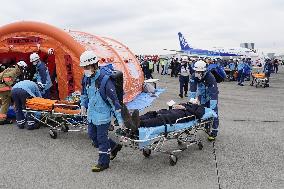 Anti-disaster drill at Haneda airport