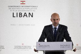 Press conference after the international aid conference in support of Lebanon - Paris