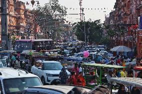 Traffic Jam Amid Diwali Festival Preparation In Jaipur