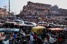 Traffic Jam Amid Diwali Festival Preparation In Jaipur