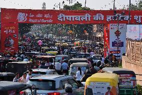 Traffic Jam Amid Diwali Festival Preparation In Jaipur