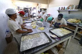 Day Of The Dead Bread Production For Day Of The Dead Celebrations