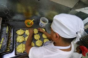 Day Of The Dead Bread Production For Day Of The Dead Celebrations